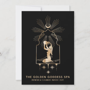 *~* Moon Stars Golden Goddess Zee Baden 5x7 -2 Bedankkaart