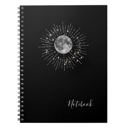 Moon & Stars Kosmisch Abstract Notitieboek (Voorkant)