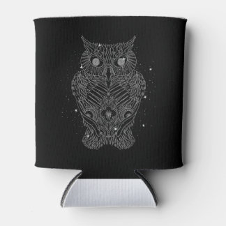 Moon Stars Mandala Owl Galaxy Night Animal Bird Blikjeskoeler