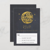 Moon & Stars Met Romantisch Gezegde Bruiloft RSVP (Voorkant / Achterkant)