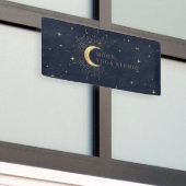 Moon Stars Midnight Blue Banner (Buitenkant Gebouw)