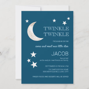 Moon Stars Navy Blue Twinkle Little Star Sip zie