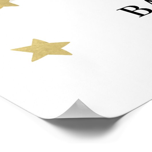 Moon Stars Nuages Fancy Script Douche Affiche de b (Coin)