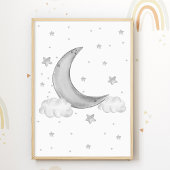 Moon Stars Nursery Poster Kinder Room Print
