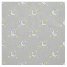 Moon & Stars Originele textieldruk - Grijs