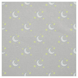 Moon & Stars Originele textieldruk - Grijs Stof