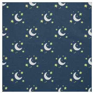 Moon & Stars Originele textieldruk op zee Stof