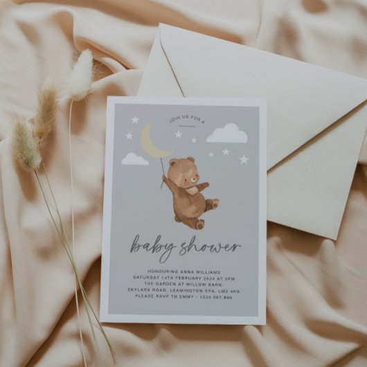 Moon Stars Ours Baby shower Invitation