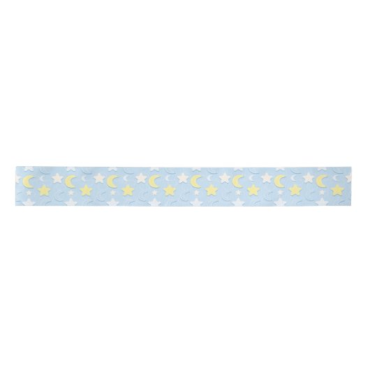 Moon & Stars Pattern Satin Ribbon Lint (Voorkant)