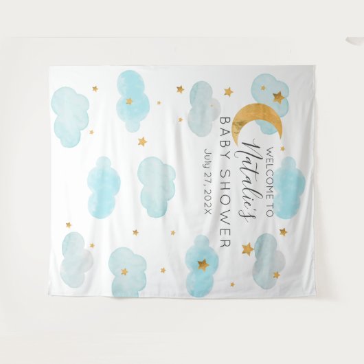 Moon & Stars personalizado texto Tapestry Wandkleed (Voorkant (horizontaal))