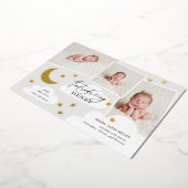 Moon Stars Photo Collage Gris Faire-part de naissa (Rotation)