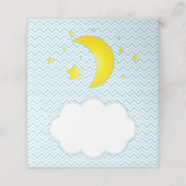 Moon & Stars Place Card-Blue Yellow (Buitenkant ongevouwen)