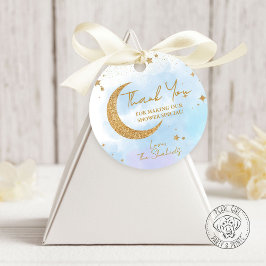 Moon & Stars Ronde Baby shower Bedankjes Labels