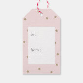 Moon & Stars Roze Baby shower Dank u GIft Label Cadeaulabel (Achterkant)