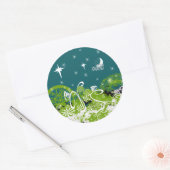 Moon Stars Swirl Paint Splat Ronde Sticker (Envelop)