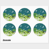 Moon Stars Swirl Paint Splat Ronde Sticker (Vel)