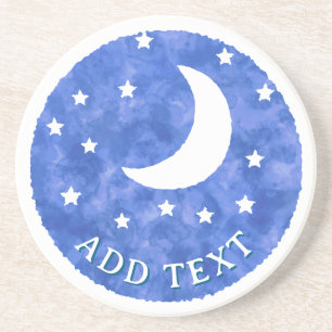 Moon Stars Waterverf Decor Zandsteen Onderzetter