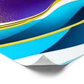 Moon Stars Waves Poster (Hoek)