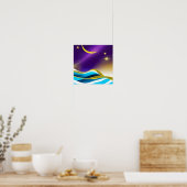 Moon Stars Waves Poster (Keuken)