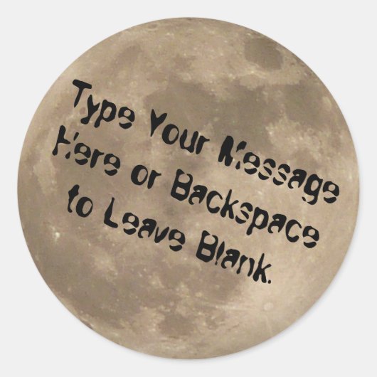 Moon Sticker Personalized Full Moon Stickers Moon (Voorkant)