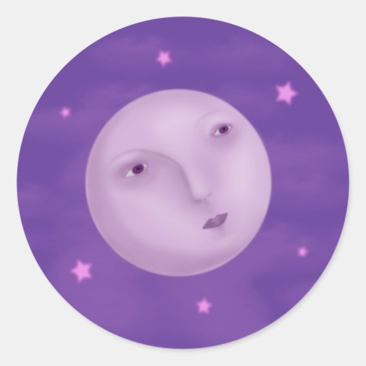 Moon-stickers Ronde Sticker (Voorkant)