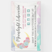 Moon & Succulents Pastel Mystic Boho Floral Cactus Spandoek (Verticaal)