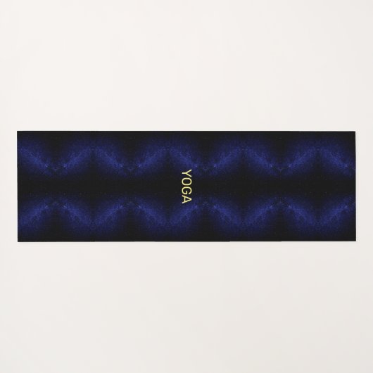Moon & Sun Conjunction on Navy Blue Galaxy Yogamat (Achterkant (horizontaal))