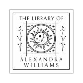  Moon Sun Custom Name Library Boek Rubberstempel (Afrduk)