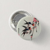 Moon, Swallows en Perzikbloesems Button (Voorkant /achterkant)