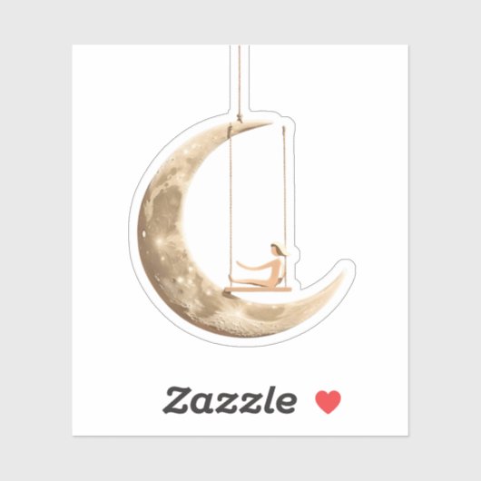 Moon Swing Sticker: grillig kosmisch droomontwerp Sticker (Vel)