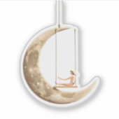 Moon Swing Sticker: grillig kosmisch droomontwerp Sticker (Voorkant)