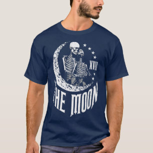 Moon Tarot Kaart Skeleton Couple  Gothic Ast T-shirt