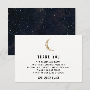 Moon Thème Baby shower Merci Cartes