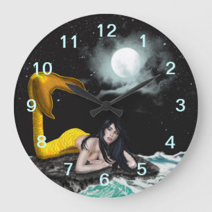 Moon Tide Mermaid Wall klok
