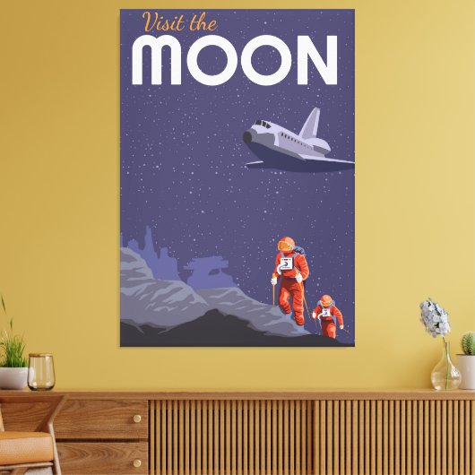 Moon Travel Canvas Afdruk (Insitu (Woonkamer))