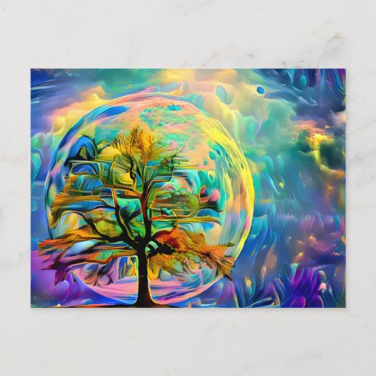 Moon Tree Meadow GEPERSONALISEERDE Notecard EIGEN  Briefkaart (Voorkant)
