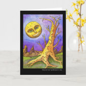 Moon & Tree-Wenskaart Kaart (Gele Bloem)