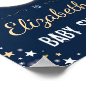 Moon Twinkle Star Galaxy Baby shower Welkom Poster (Hoek)