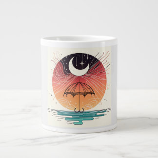 Moon & Umbrella Surreal Boho Line Extra Grote Beker
