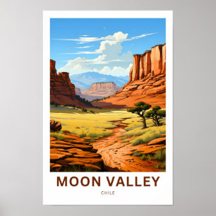 Moon Valley Chile Reisprint Poster