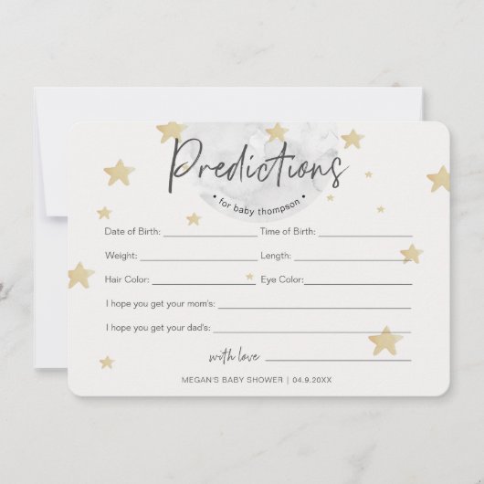 Moon Voorspellingen Neutrale Baby shower kaart (Voorkant)