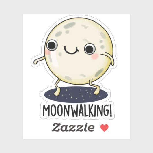 Moon Walking Funny Dance Pun Sticker (Vel)