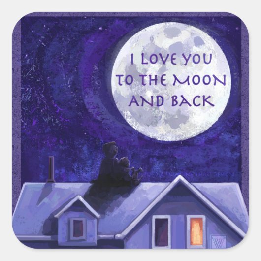 Moon Watch Vierkante Sticker (Voorkant)
