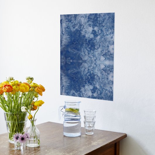 Moon Water Silver Foil Print (Laag (Keuken))