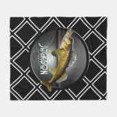 Moon Water & Walleye Pike Fleece Blanket (Voorkant (Horizontaal))