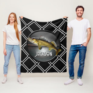 Moon Water & Walleye Pike Fleece Blanket Deken