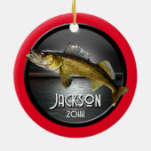 Moon Water & Walleye Pike Keramisch Ornament (Achterkant)