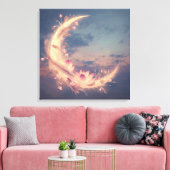 Moon Whisper Mandala Boho Wall Art Canvas Afdruk (Insitu (Woonkamer))