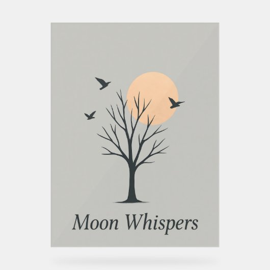 Moon Whispers – Serene Night Birds Poster (Voorkant)