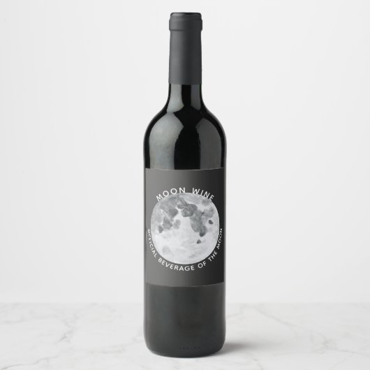 Moon Wine gepersonaliseerd Wijn Etiket (Voorkant)